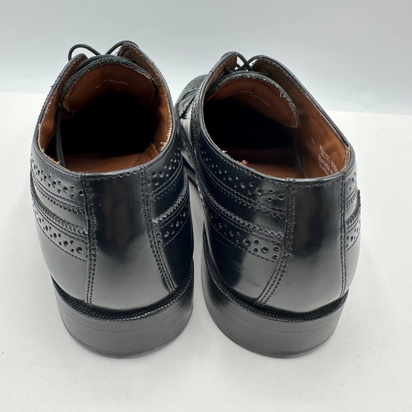 Bostonian Classics Oxford Black Leather Wingtip Brogue Lace Up Shoes Size 10M - Picture 9 of 13